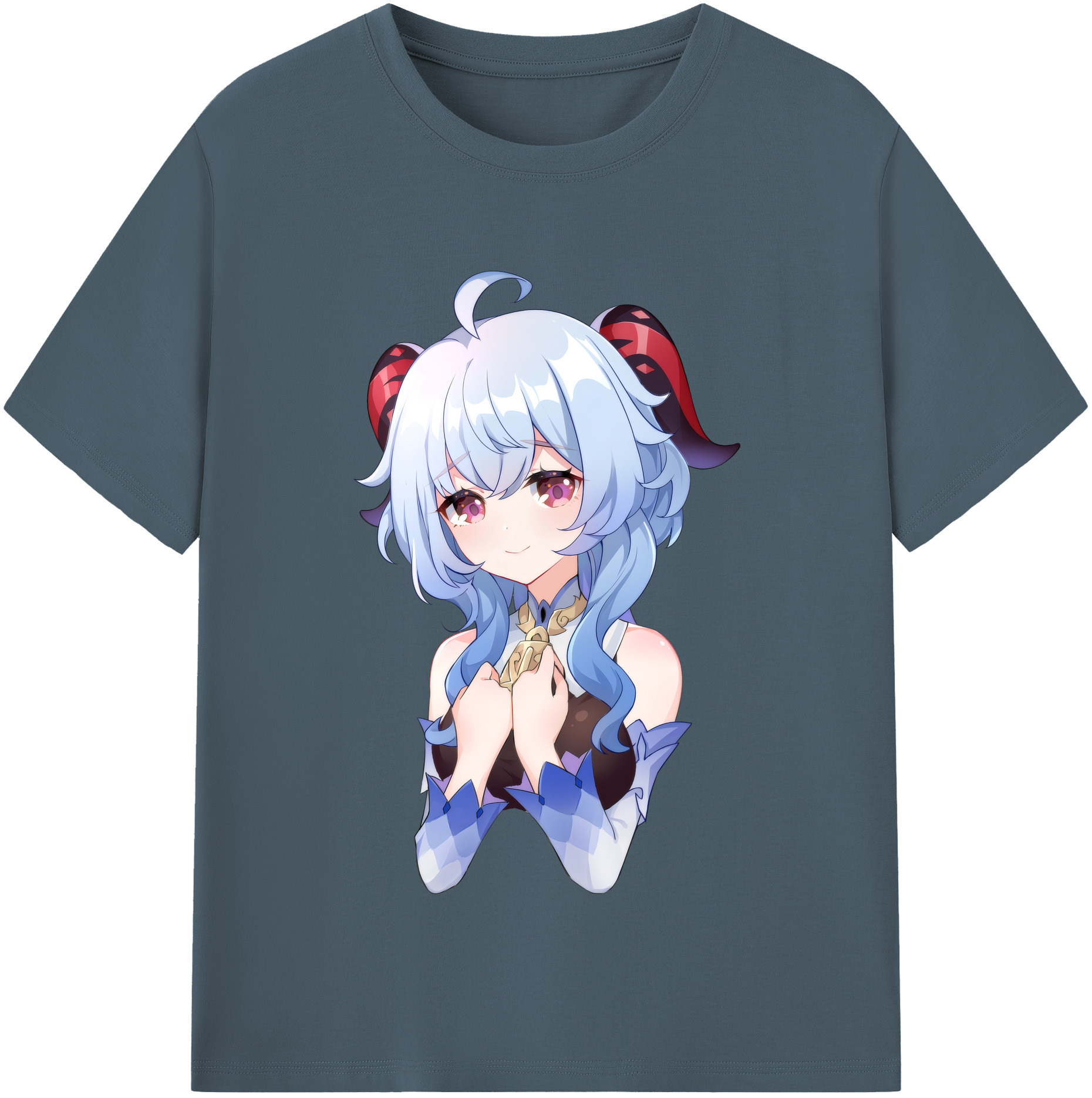 げんし神 甘雨 かんう genshin Ganyu 綿100％半袖Tシャツ（フロントプリント）